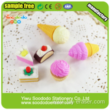 Novelty Cake and Ice-cream Shaped Erasers For Promotional